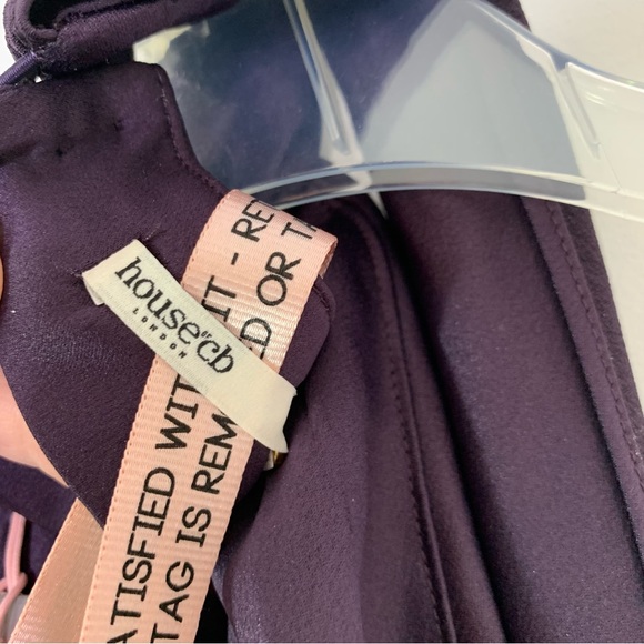 House of CB Aida Satin Halter Minidress with Sash in Night Shade Size S NWT - Picture 10 of 16